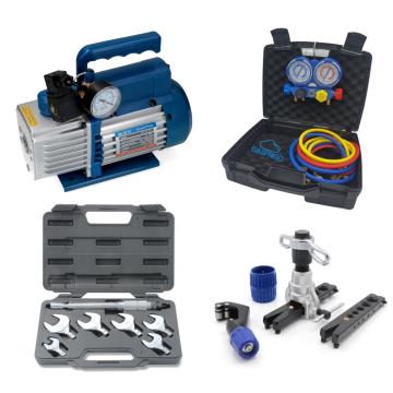 Kit completo installazione condizionatori: pompa, manometri, dinamometriche e cartellatrice