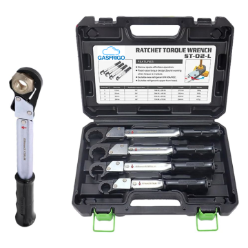 Set professionale di 4 chiavi dinamometriche pretarate a cricchetto per climatizzazione misure 17-22-24-27 mm in valigetta