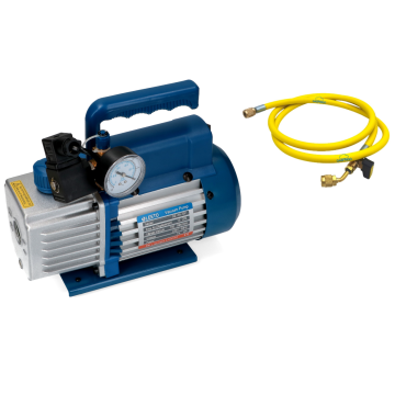 Kit vuoto condizionamento con pompa monostadio 51 lt/min e frusta da 1,5 metri con rubinetto