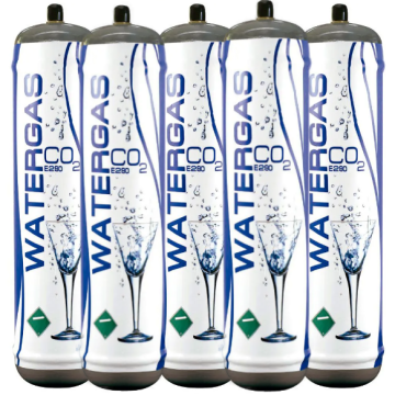 Kit 5 bombole CO2 600g marchio Watergas Mariel, offerta scorta famiglia per acqua gassata