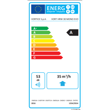 Vortice HRW30 MONO EVO - Recuperatore Calore Ø100mm (12434)